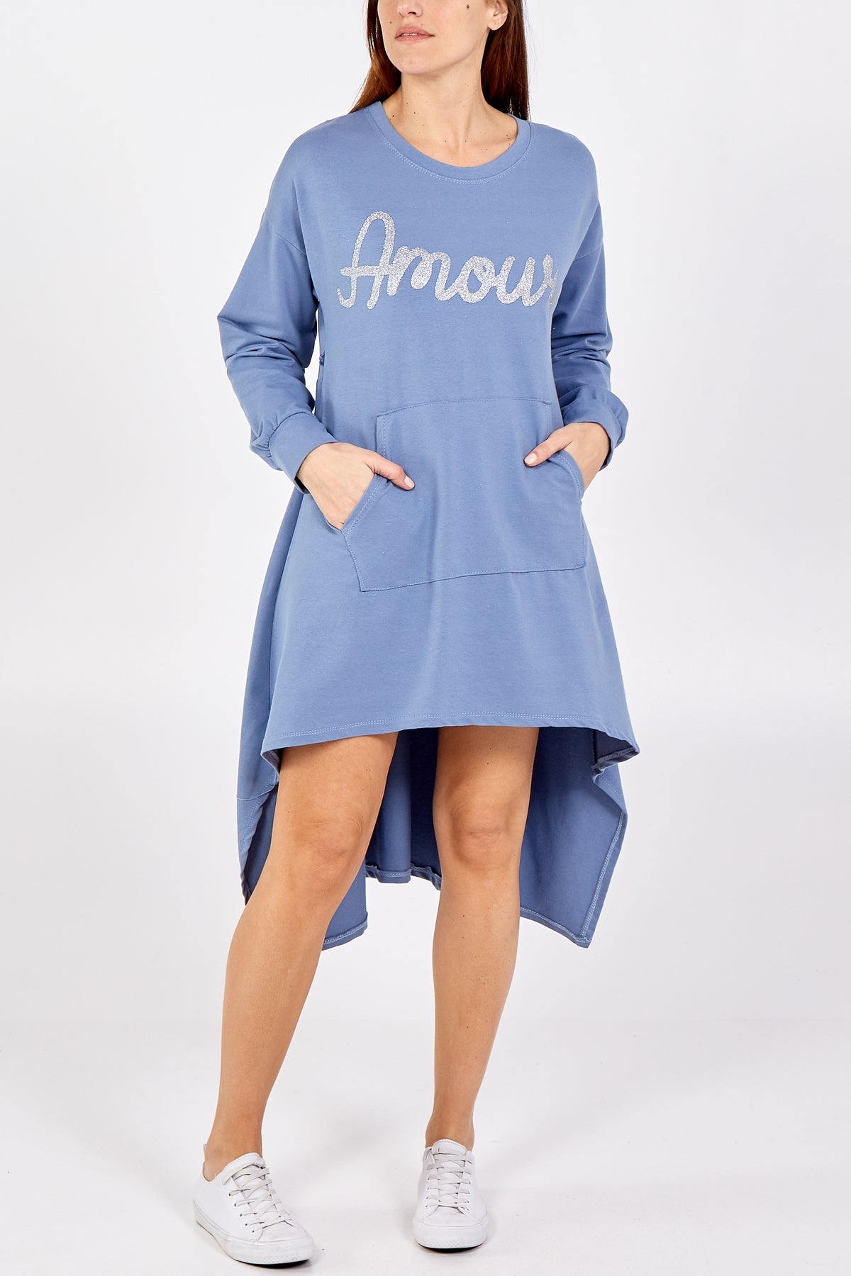 Glitter Amour Long Back Dress & Pouch Pocket