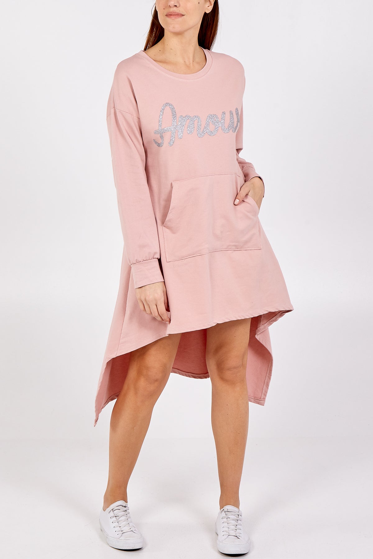 Glitter Amour Long Back Dress & Pouch Pocket