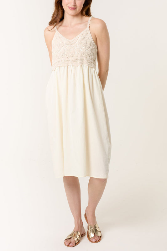 Geo Crochet Cami Top Midi Dress